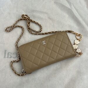 Chanel CC Patent Leather Timeless Wallet on Chain WOC Chain Crossbody Purse Bag